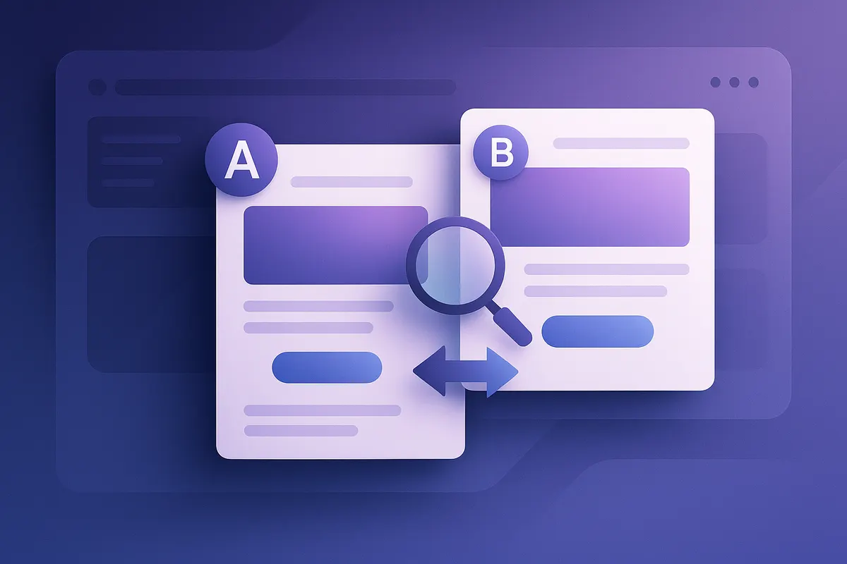 Illustration des tests A/B pour optimiser une page d'atterrissage efficace.