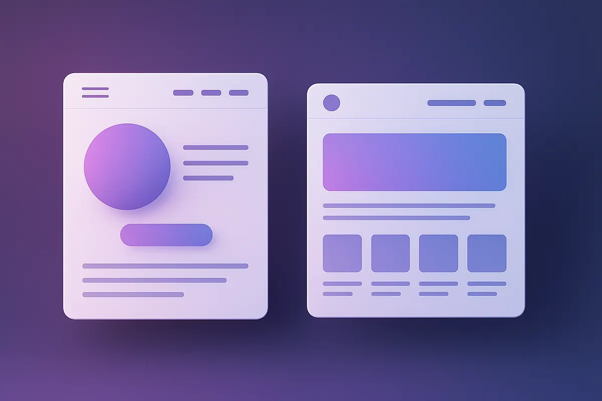 Comparaison visuelle des landing pages et des pages d'accueil pour optimiser la conversion.